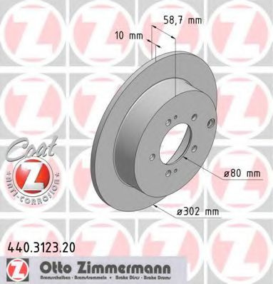 Disc frana CITROEN C-CROSSER (EP) (2007 - 2016) ZIMMERMANN 440.3123.20 piesa NOUA