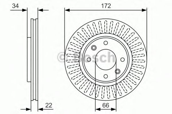 Disc frana CITROEN C-ELYSEE (2012 - 2016) BOSCH 0 986 479 R63 piesa NOUA