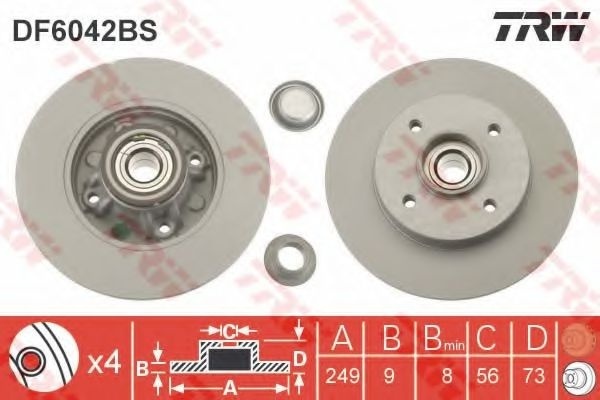 Disc frana CITROEN C4 Cupe (LA) (2004 - 2011) TRW DF6042BS piesa NOUA