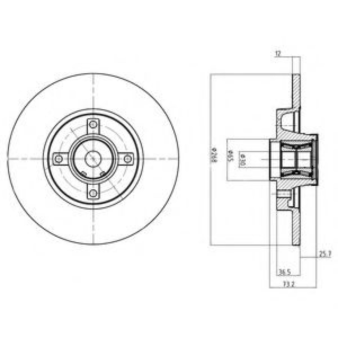 Disc frana CITROEN C4 Grand Picasso I (UA) (2006 - 2016) DELPHI BG9053RSC piesa NOUA
