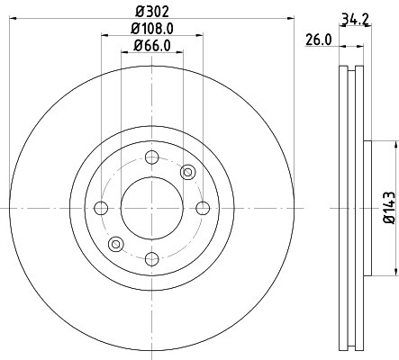 Disc frana CITROEN C4 I (LC) (2004 - 2011) KRIEGER 0950004259 piesa NOUA