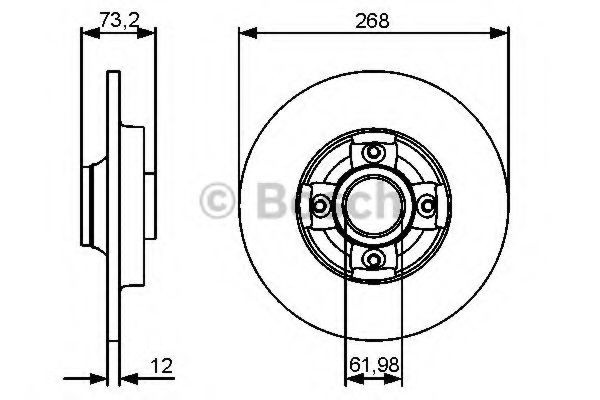 Disc frana CITROEN C4 Picasso I (UD) (2007 - 2013) BOSCH 0 986 479 383 piesa NOUA