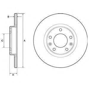 Disc frana CITROEN C4 Picasso II (2013 - 2016) DELPHI BG4661C piesa NOUA