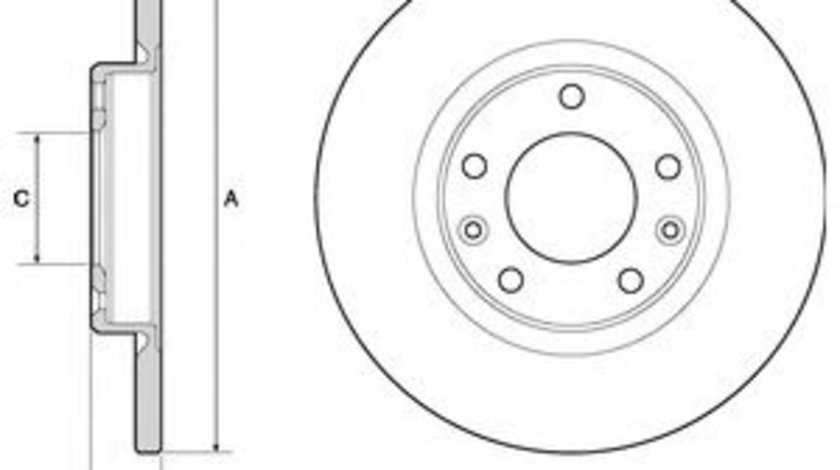 Disc frana CITROEN C4 Picasso II (2013 - 2016) DELPHI BG4661C piesa NOUA