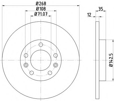 Disc frana CITROEN C4 Picasso II (2013 - 2016) TEXTAR 92268003 piesa NOUA