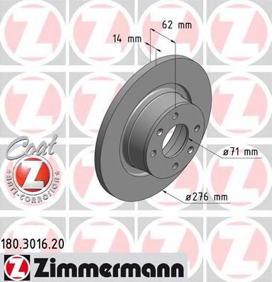 Disc frana CITROEN C5 I (DC) (2001 - 2004) ZIMMERMANN 180.3016.20 piesa NOUA