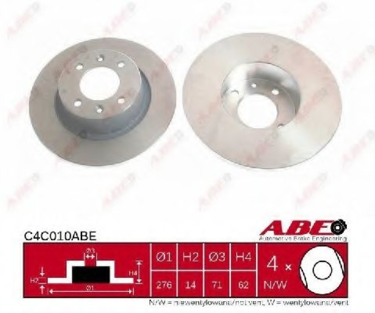 Disc frana CITROEN C5 II Break (RE) (2004 - 2016) ABE C4C010ABE piesa NOUA