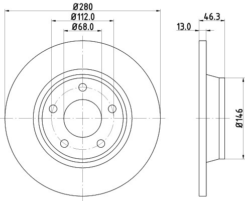 Disc frana CITROEN C5 III (RD) (2008 - 2016) KRIEGER 0950004257 piesa NOUA
