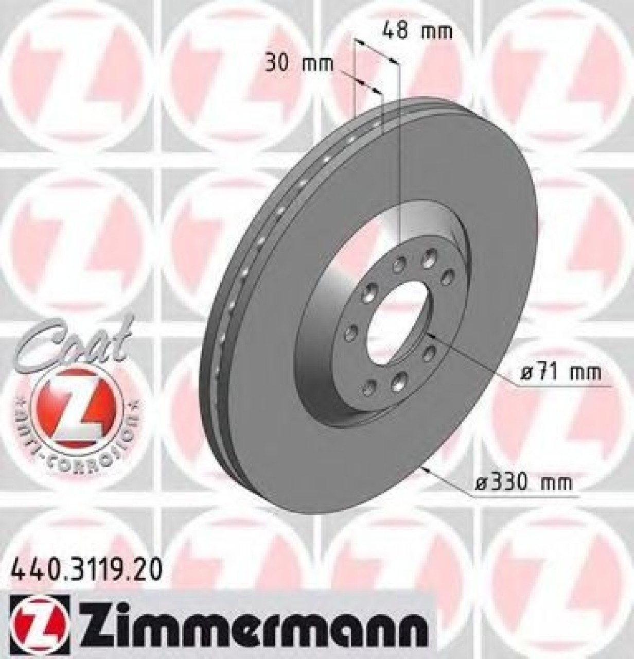 Disc frana CITROEN C6 (TD) (2005 - 2016) ZIMMERMANN 440.3119.20 piesa NOUA