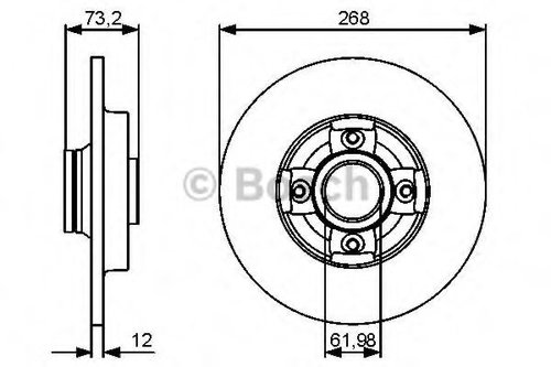 Disc frana CITROEN DS4 (2011 - 2015) BOSCH 0 986 479 387 piesa NOUA