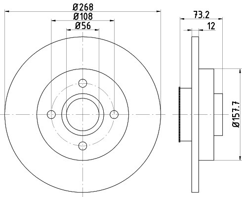 Disc frana CITROEN DS5 (2011 - 2015) RINGER 0950004272 piesa NOUA