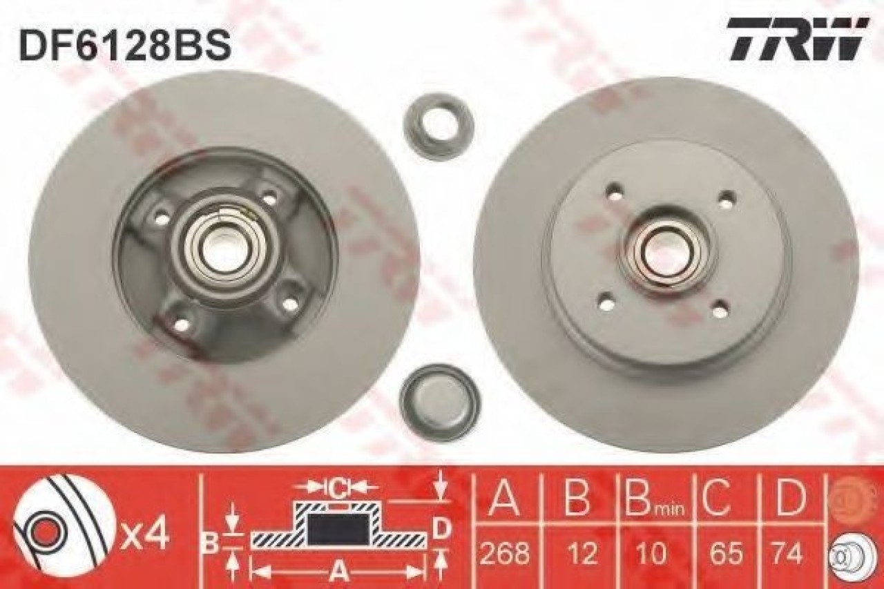Disc frana CITROEN DS5 (2011 - 2015) TRW DF6128BS piesa NOUA