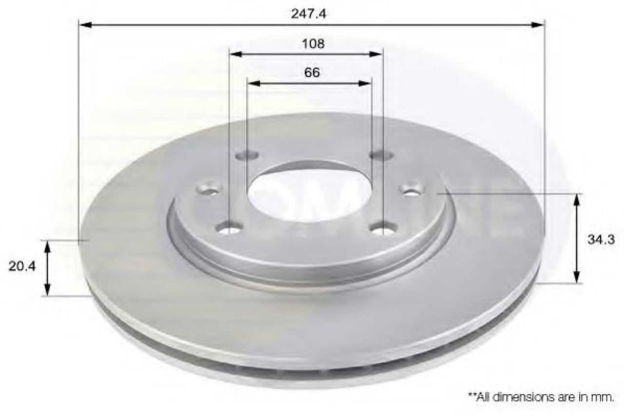 Disc frana CITROEN SAXO (S0, S1) (1996 - 2004) COMLINE ADC1506V piesa NOUA