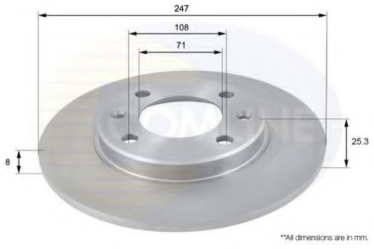 Disc frana CITROEN SAXO (S0, S1) (1996 - 2004) COMLINE ADC1512 piesa NOUA