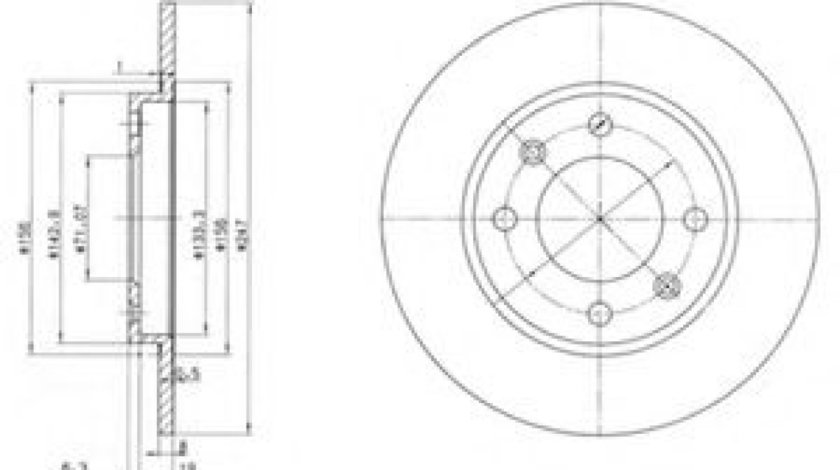 Disc frana CITROEN SAXO (S0, S1) (1996 - 2004) DELPHI BG2800 piesa NOUA