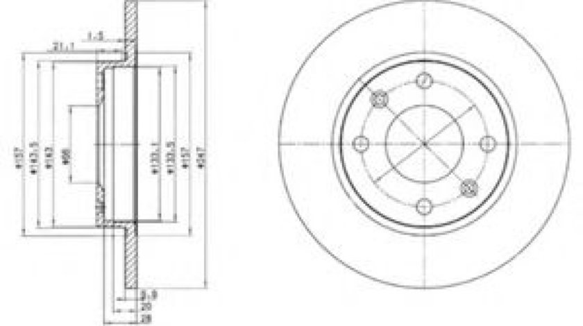 Disc frana CITROEN SAXO (S0, S1) (1996 - 2004) DELPHI BG2213 piesa NOUA