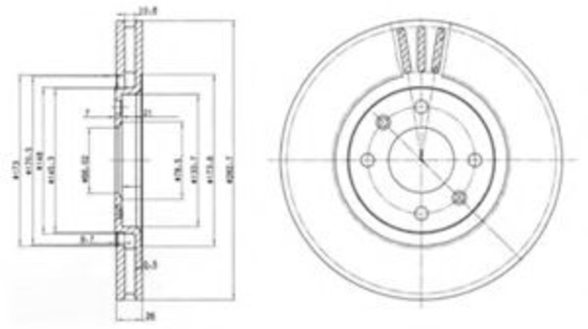 Disc frana CITROEN XANTIA Estate (X1) (1995 - 1998) DELPHI BG2872 piesa NOUA