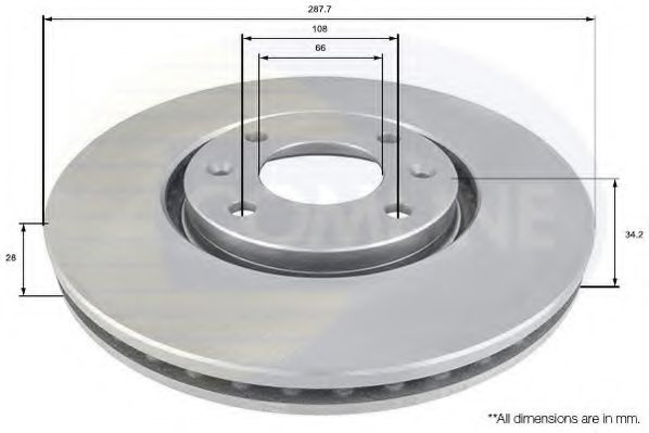 Disc frana CITROEN XANTIA (X2) (1998 - 2003) COMLINE ADC1544V piesa NOUA
