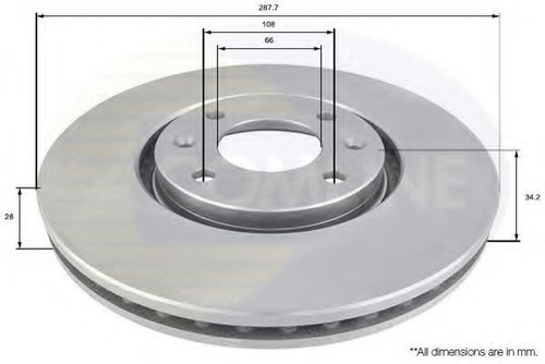 Disc frana CITROEN XANTIA (X2) (1998 - 2003) COMLINE ADC1544V piesa NOUA