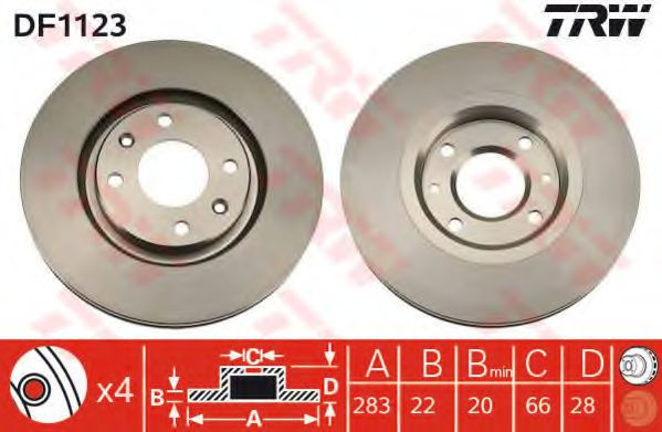 Disc frana CITROEN XSARA (N1) (1997 - 2005) TRW DF1123 piesa NOUA