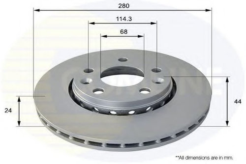 Disc frana DACIA DUSTER (2010 - 2016) COMLINE ADC1585V piesa NOUA
