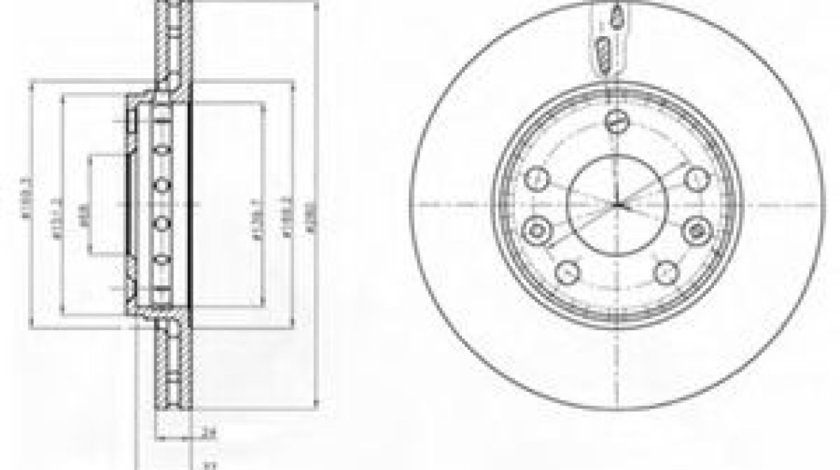 Disc frana DACIA DUSTER (2010 - 2016) DELPHI BG4265 piesa NOUA