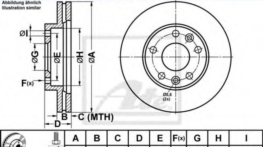 Disc frana DACIA DUSTER Caroserie (2011 - 2016) ATE 24.0123-0119.1 produs NOU