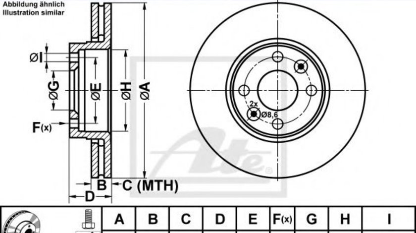 Disc frana DACIA LODGY (2012 - 2016) ATE 24.0122-0270.1 piesa NOUA