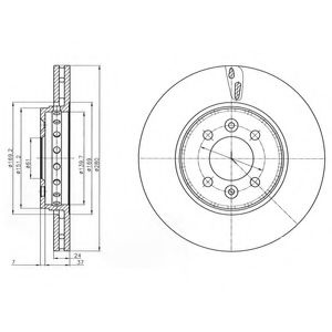 Disc frana DACIA LODGY (2012 - 2016) DELPHI BG4536C piesa NOUA