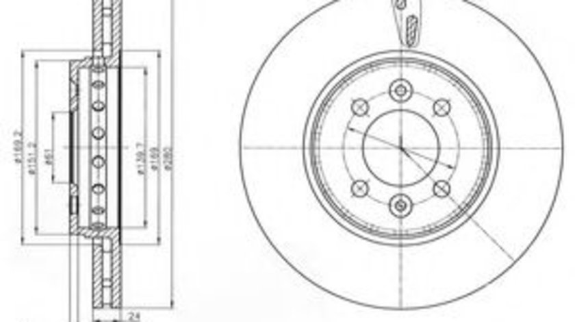 Disc frana DACIA LODGY (2012 - 2016) DELPHI BG4536C piesa NOUA