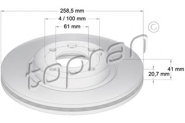 Disc frana DACIA LOGAN EXPRESS (FS) (2009 - 2016) TOPRAN 700 180 piesa NOUA