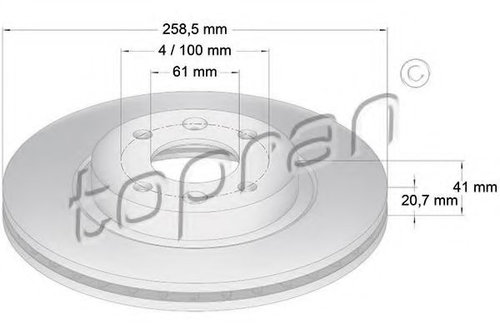Disc frana DACIA LOGAN EXPRESS (FS) (2009 - 2016) TOPRAN 700 180 piesa NOUA