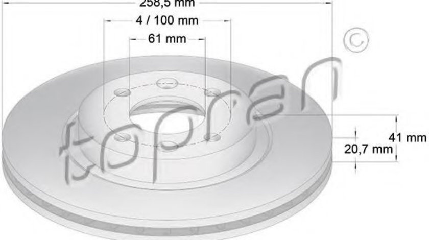 Disc frana DACIA LOGAN EXPRESS (FS) (2009 - 2016) TOPRAN 700 180 piesa NOUA