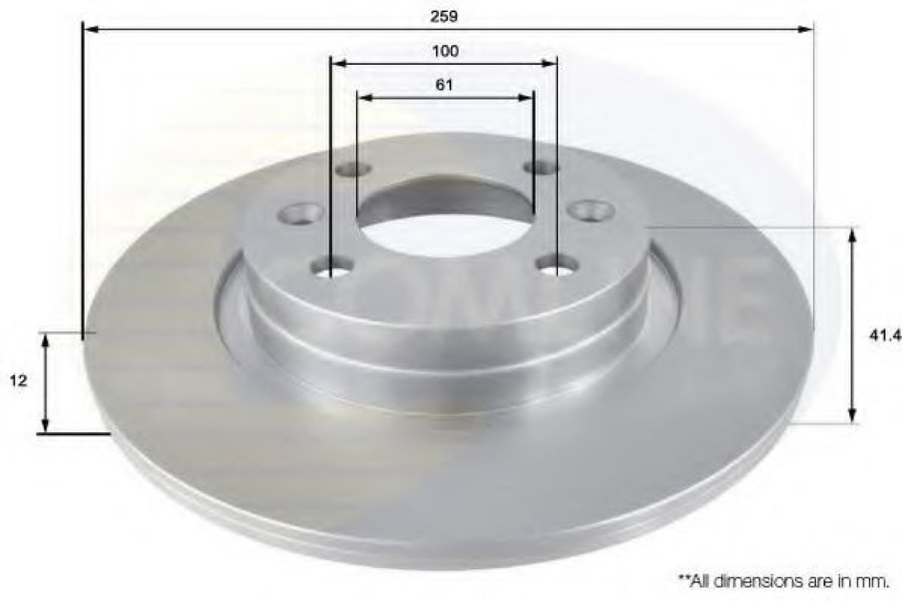 Disc frana DACIA LOGAN II (2012 - 2016) COMLINE ADC2709 piesa NOUA