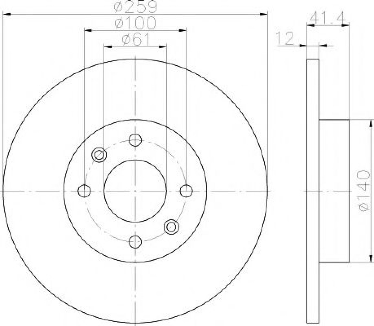 Disc frana DACIA LOGAN II (2012 - 2016) TEXTAR 92175103 piesa NOUA
