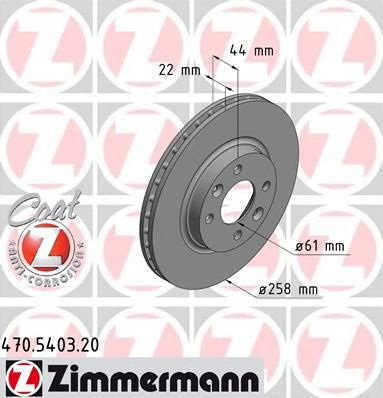Disc frana DACIA LOGAN MCV II (2013 - 2016) ZIMMERMANN 470.5403.20 piesa NOUA