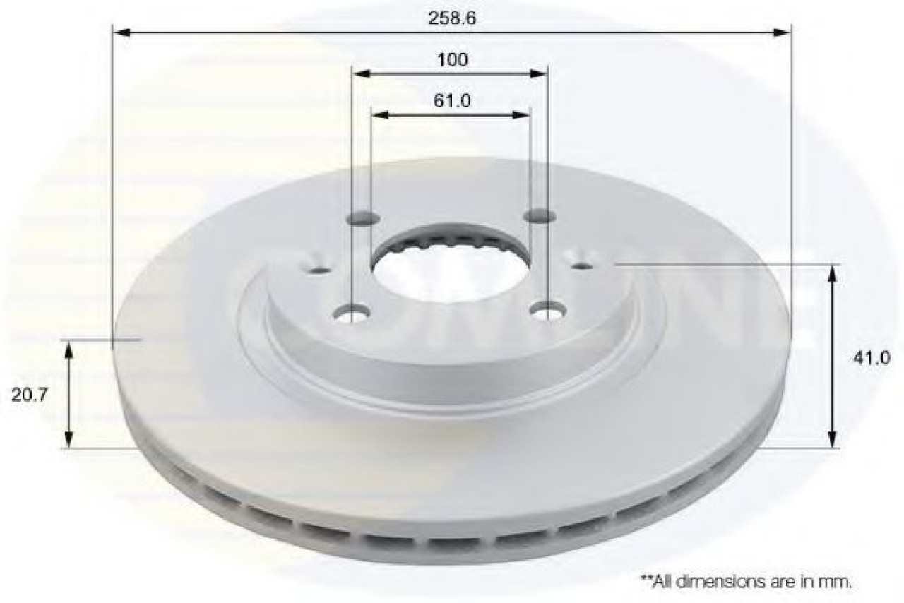 Disc frana DACIA LOGAN MCV (KS) (2007 - 2016) COMLINE ADC1507V piesa NOUA