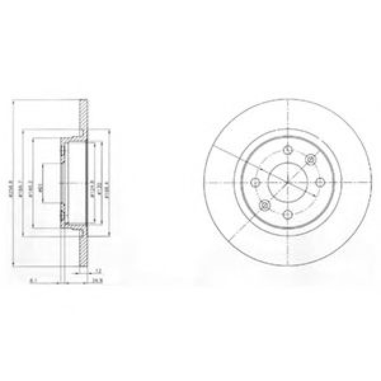 Disc frana DACIA SANDERO (2008 - 2016) DELPHI BG4045 piesa NOUA