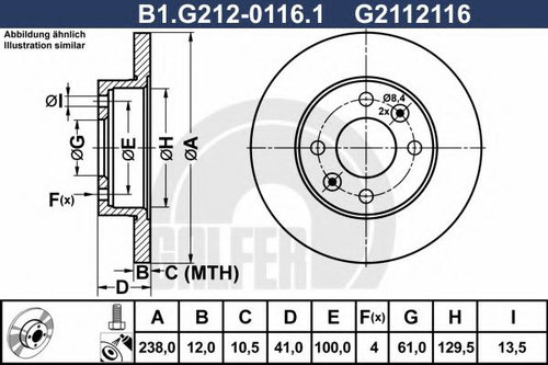 Disc frana DACIA SANDERO (2008 - 2016) GALFER B1.G212-0116.1 piesa NOUA
