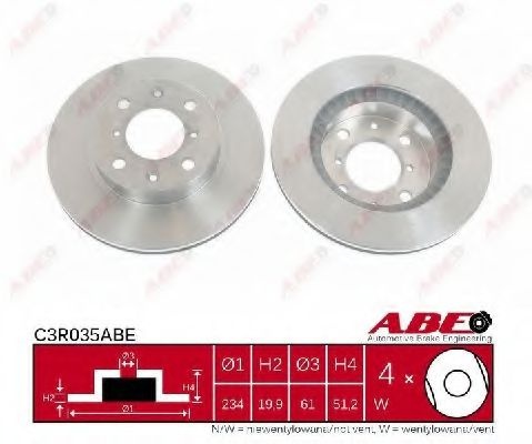 Disc frana DACIA SOLENZA (2003 - 2016) ABE C3R035ABE piesa NOUA
