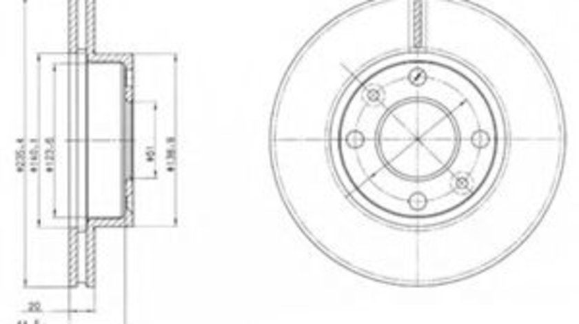 Disc frana DACIA SOLENZA (2003 - 2016) DELPHI BG4195 piesa NOUA