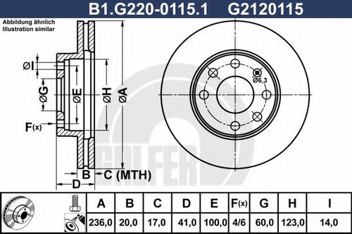Disc frana DAEWOO CIELO (KLETN) (1995 - 1997) GALFER B1.G220-0115.1 piesa NOUA