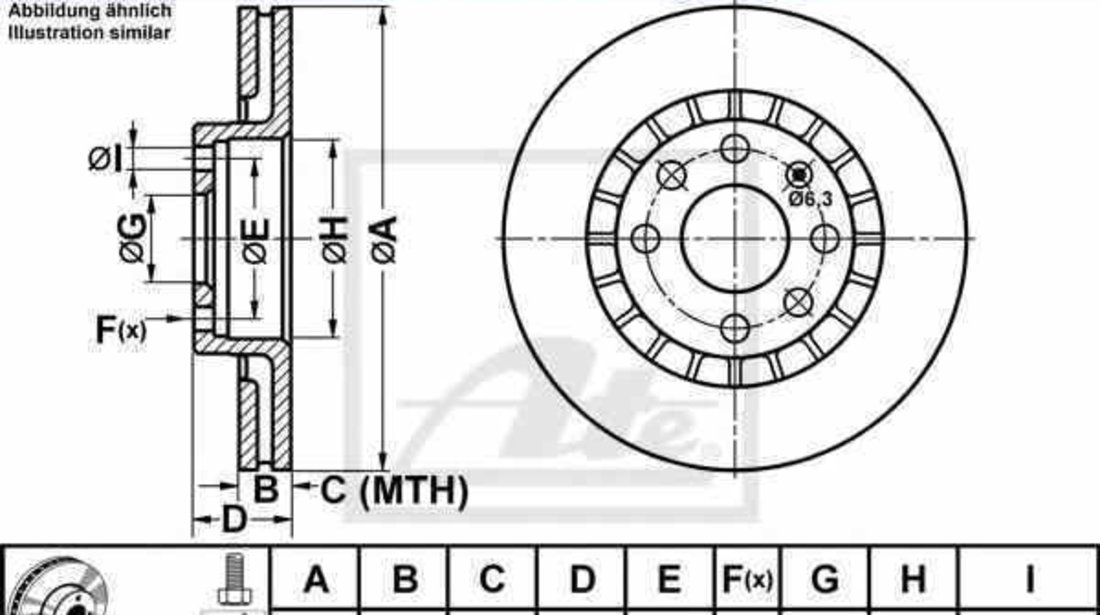 Disc frana DAEWOO CIELO limuzina ATE 24.0124-0115.1