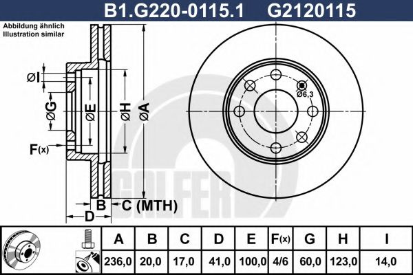 Disc frana DAEWOO LANOS (KLAT) (1997 - 2016) GALFER B1.G220-0115.1 piesa NOUA