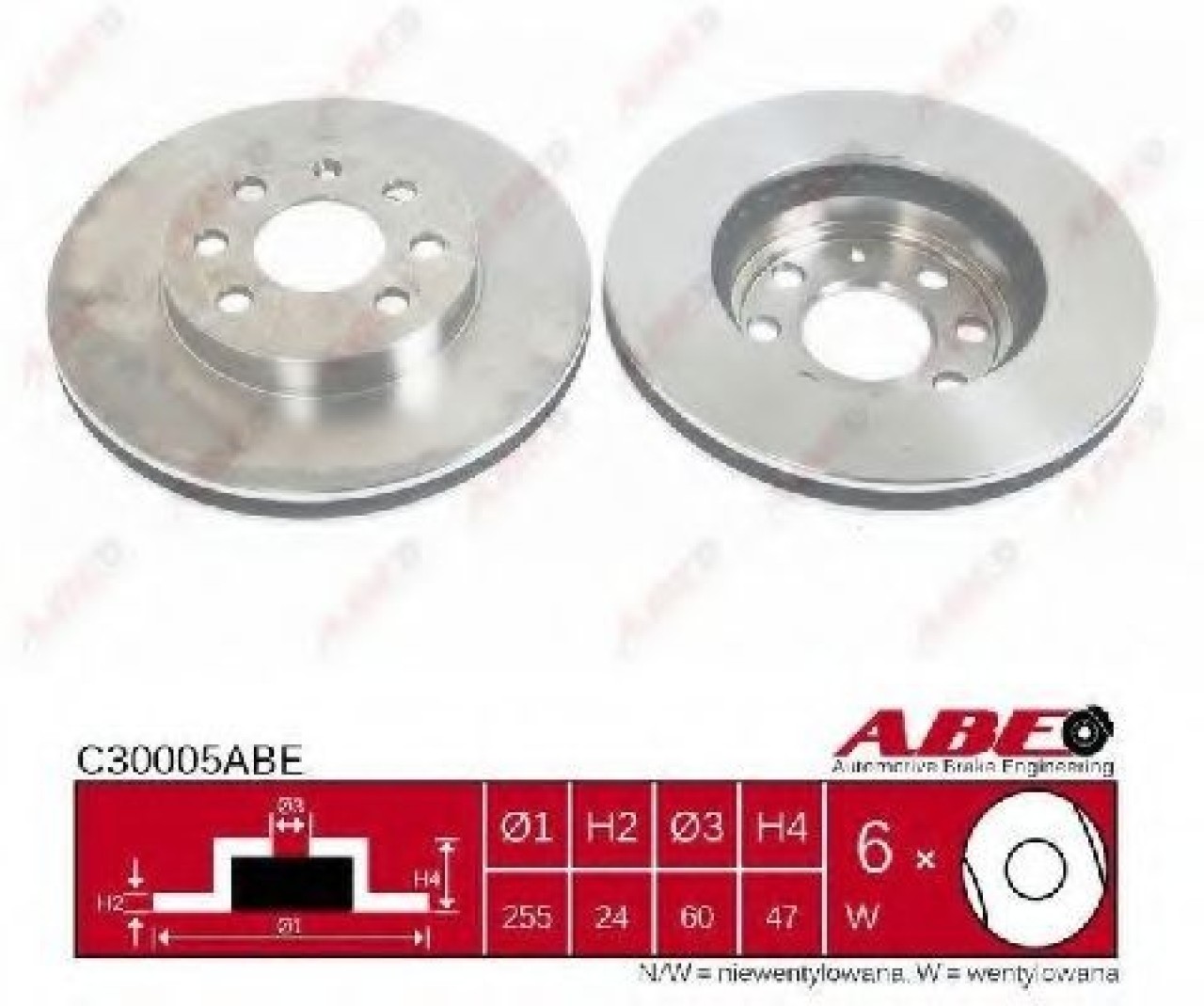 Disc frana DAEWOO NUBIRA Break (KLAJ) (1997 - 2016) ABE C30005ABE piesa NOUA