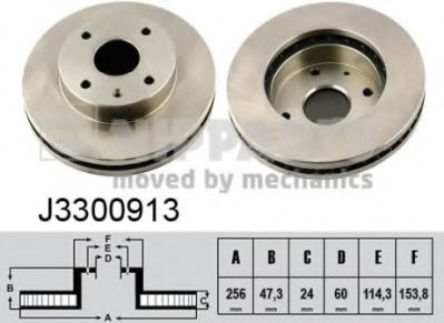 Disc frana DAEWOO NUBIRA Break (KLAN) (2003 - 2016) NIPPARTS J3300913 piesa NOUA