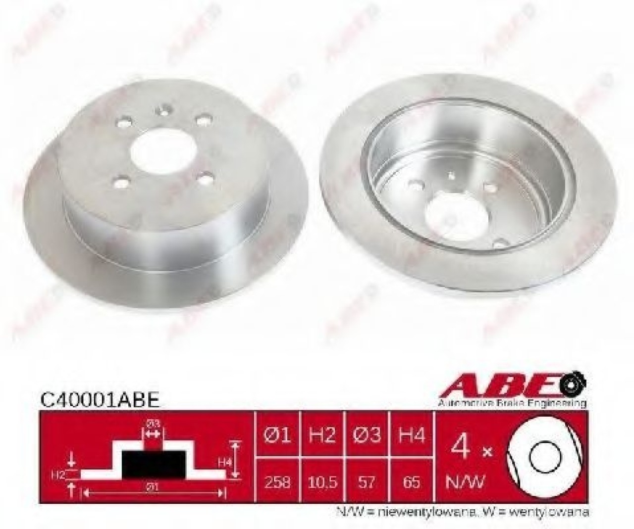 Disc frana DAEWOO NUBIRA (KLAJ) (1997 - 2016) ABE C40001ABE piesa NOUA