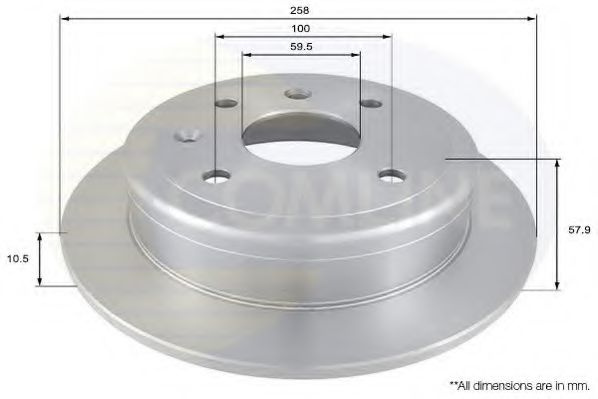 Disc frana DAEWOO NUBIRA (KLAJ) (1997 - 2016) COMLINE ADC1079 piesa NOUA