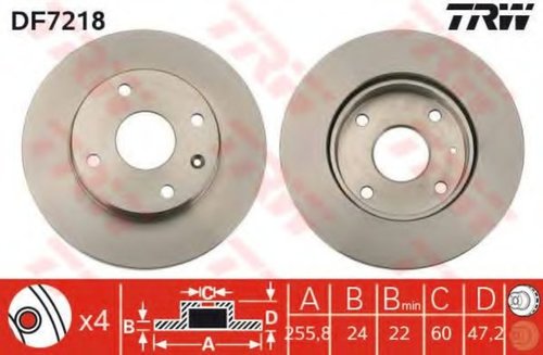 Disc frana DAEWOO NUBIRA Limuzina (KLAJ) (1997 - 2016) TRW DF7218 piesa NOUA