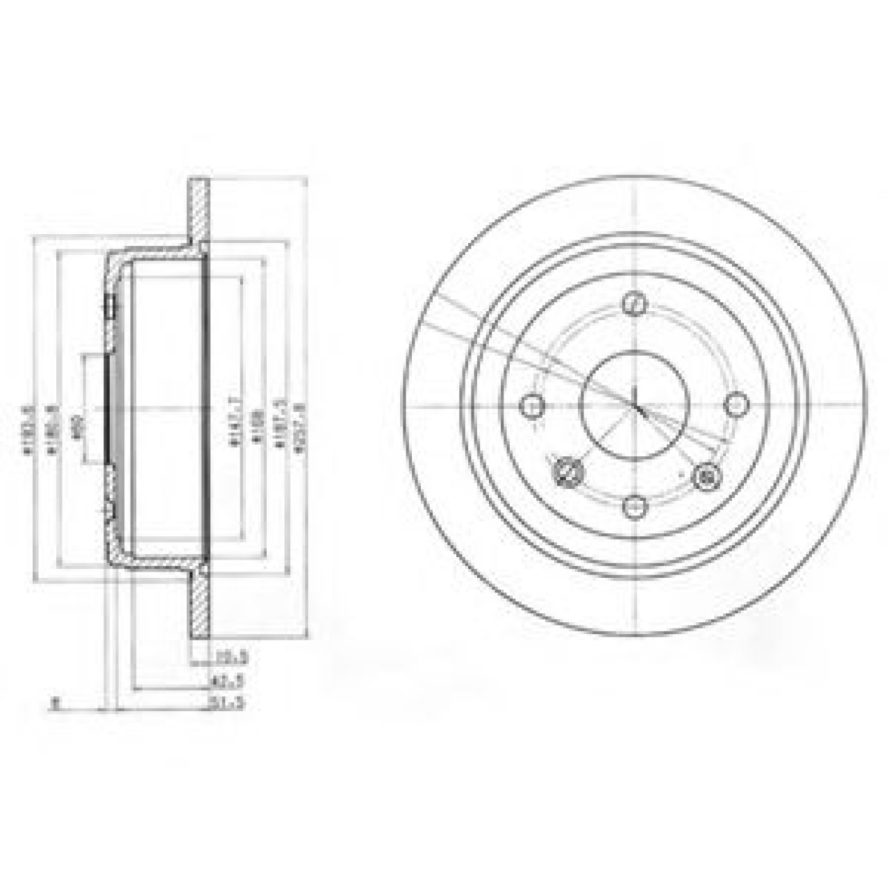 Disc frana DAEWOO NUBIRA Limuzina (KLAN) (2003 - 2016) DELPHI BG4091 piesa NOUA